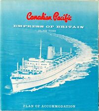 Canadian Pacific Line Empress of Britain Plan Accommodation 1959 Brochure picture