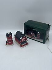 Dickens Keepsake Porcelain Lighted Red Barn And Silo Christmas House 1995 w/ Box picture