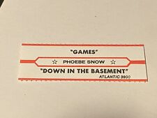 Phoebe Snow – Games / Down In The Basement - Jukebox Title Strip picture