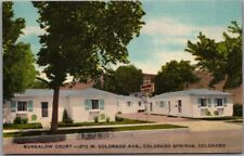 Vintage Colorado Springs CO Postcard BUNGALOW COURT Roadside Linen c1950s picture