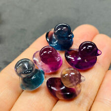 Natural Colorful fluorite Quartz mini duck Hand Carved crystal Healing 5pc picture