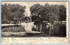 c1900s Lake In Public Garden Boston Massachusetts Antique Vintage Postcard picture