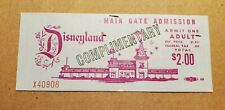 Vintage 1960's Disneyland MAIN GATE ADMISSION Complimentary Ticket UNUSED Exclnt picture