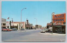 1961 Postcard Highway 70-80 Looking East Deming New Mexico Rexall Drugs Cars picture
