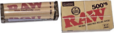Raw Classic 500 Pack Cigarette Rolling Papers And 1 1/4”Roller **Free Shipping** picture