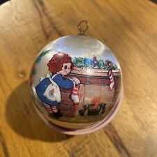 1976 Vintage Raggedy Ann Bobbs-Merrill Satin Christmas Ornament Decoration Ball picture