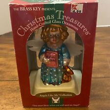 The Brass Key Angels Like Me Hand Blown Glass Ornament Bedtime Stories Girl picture