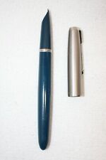 Vintage Parker 51 Demi Fountain Pen Midnight Dark Blue, Stainless Cap 14k nib picture