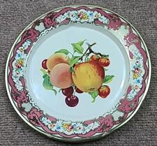 Vintage Daher Decorated Ware Fruit Flower Border Tin Plate 8