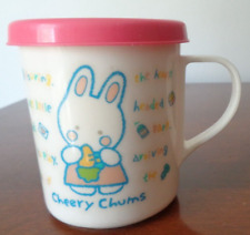 Vintage 1985 Cheery Chums Plastic Mug Cup with Lid Sanrio Japan picture