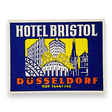 Hotel Bristol Dusseldorf Germany Fashion Capital Scarce Vintage Luggage Label picture