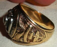 ANTIQUE WORLD WAR 2 10K GOLD DIAMOND UNITED STATES ARMY AIRFORCE MASON RING tuvi picture
