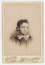 Antique c1880s ID'd Cabinet Card Little Girl Named Jessie Winters Ft. Madison IA picture