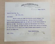 1897 Antique Document, Jno J. Perkins & Co. Cincinnati, Ohio, Signed picture