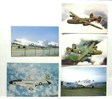 Postcard Vintage Lot of 5 Military Aircraft Plane Jet Liberator Skynight Douglas picture