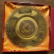 Fudan University 1905-2005 24k Gold Plated Plate w/ Stand & Case Shanghai China picture