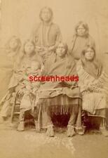 1889 COMANCHE INDIAN FAMILY CABINET PHOTO Purcell, Indian Territory picture