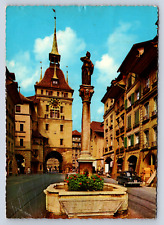 Vintage Postcard Bern Berne Kafigturm e fontana Anna Seiler picture