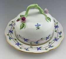 🦋MINT HEREND BLUE GARLAND Butter / Cheese Dish picture