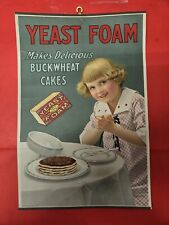 Vintage Early 1900's Yeast Foam Advertising Hanging Sign with Original Hanger picture
