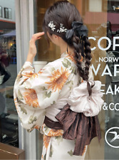 Japanese watercolor sunflower yukata set Summer kimono Women's kawaii clothes picture