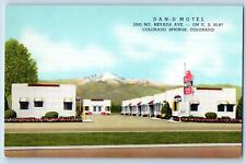 c1950's Dan D Motel & Restaurant Cottages Colorado Springs Colorado CO Postcard picture