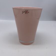Beautiful Vintage Sandra Rich Pink Blown Glass 6” Vase So Pretty picture