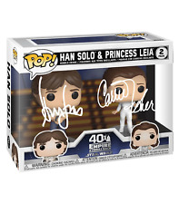 Harrison Ford Carrie Fisher Han Solo Leia Facsimile Signed Funko POP Figurine picture