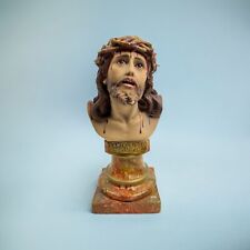 Christ Bust Figure Crown of Thorns 1967 Santo Cristo de Limpias Vintage Religion picture