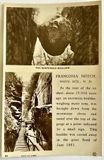 The Suspended Boulder White Mts. Franconia Notch. NH Real Photo Postcard. RPPC. picture