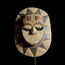 African mask antiques tribal Face vintage Wood And Hand Carved Eket Mask-9080 picture