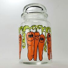 Vintage Anchor Hocking Happy Orange Carrots Glass Storage Canister Jar by Hildi picture