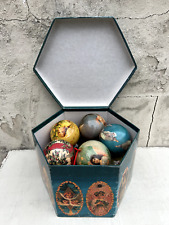 Twelve Glorious Angels Christmas Ornaments Decoupage Original Box Victorian picture
