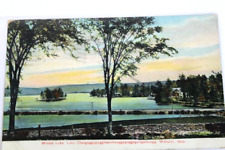 Antique Litho-Chrome 1907 Postcard Middle Lake Webster Mass Photo-Litho picture