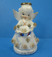 Napco 4th of July Angel Girl Birthday Figurine 1294 Spaghetti Rare Drum Vintage picture