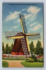 Holland MI-Michigan, Windmill in Windmill Park, Antique Vintage Postcard picture