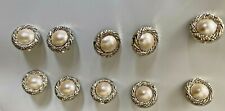 Vintage Gold RIM Tone With Faux Pearl Buttons 10 pcs xxw picture
