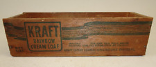 Kraft Wood Cream Cheese Box Rainbow Cream Loaf Vintage Antique Advertise Chicago picture