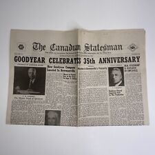 Vintage 1945 Canadian Statesman Newspaper Goodyear Tire 35th Anniversary Edition picture