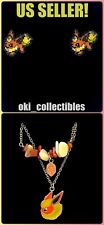 🧡 Pokemon Center Japan Vintage Flareon Pierced Earrings Bracelet Accessory 🧡 picture