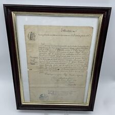 Antique 1857 French Birth Certificate In 14.5 X 11.5 Frame picture