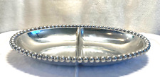 Vintage Mariposa Brillante Pearled Aluminum 14”  Divided Serving Dish Tray 14” picture