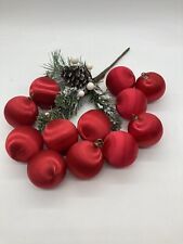 Vintage Satin Ball Ornaments Red Unbreakable 2” Set of 12 Styrofoam picture