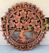 Bali Wood Carving Tree Of Life Antique Sculpture Indonesian picture