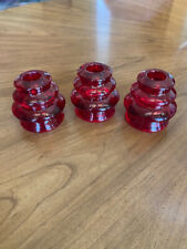 TAG Tree Red Glass Taper Candle Holder Set of 3 picture