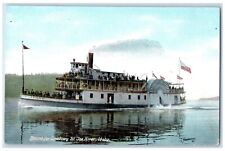 St. Joe River Idaho ID Postcard Bound For Shadowy Paddle Wheel Ship c1910's picture