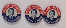 Vintage Lot of 3 Orig Presidential Campaign Buttons George Wallace  picture
