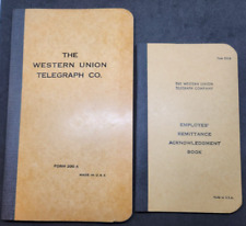 Vintage WESTERN UNION TELEGRAPH Employee Remittance book and form 200 A unused picture
