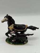 Jeweled Horse And Foal Trinket Box Magnetic Closure picture