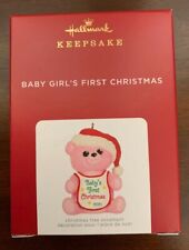 Baby Girl's First Christmas 2021 Hallmark Ornament ~ Pink Bear Dated 2021 ~ NEW picture